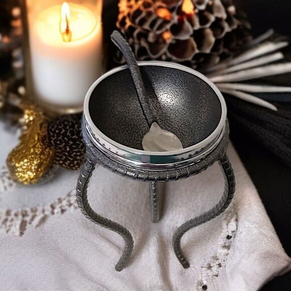 Inspired Generations Benzy Bowl With Stand Spoon Metal Witchy Goth Whimsigoth. - Picture 14 of 16